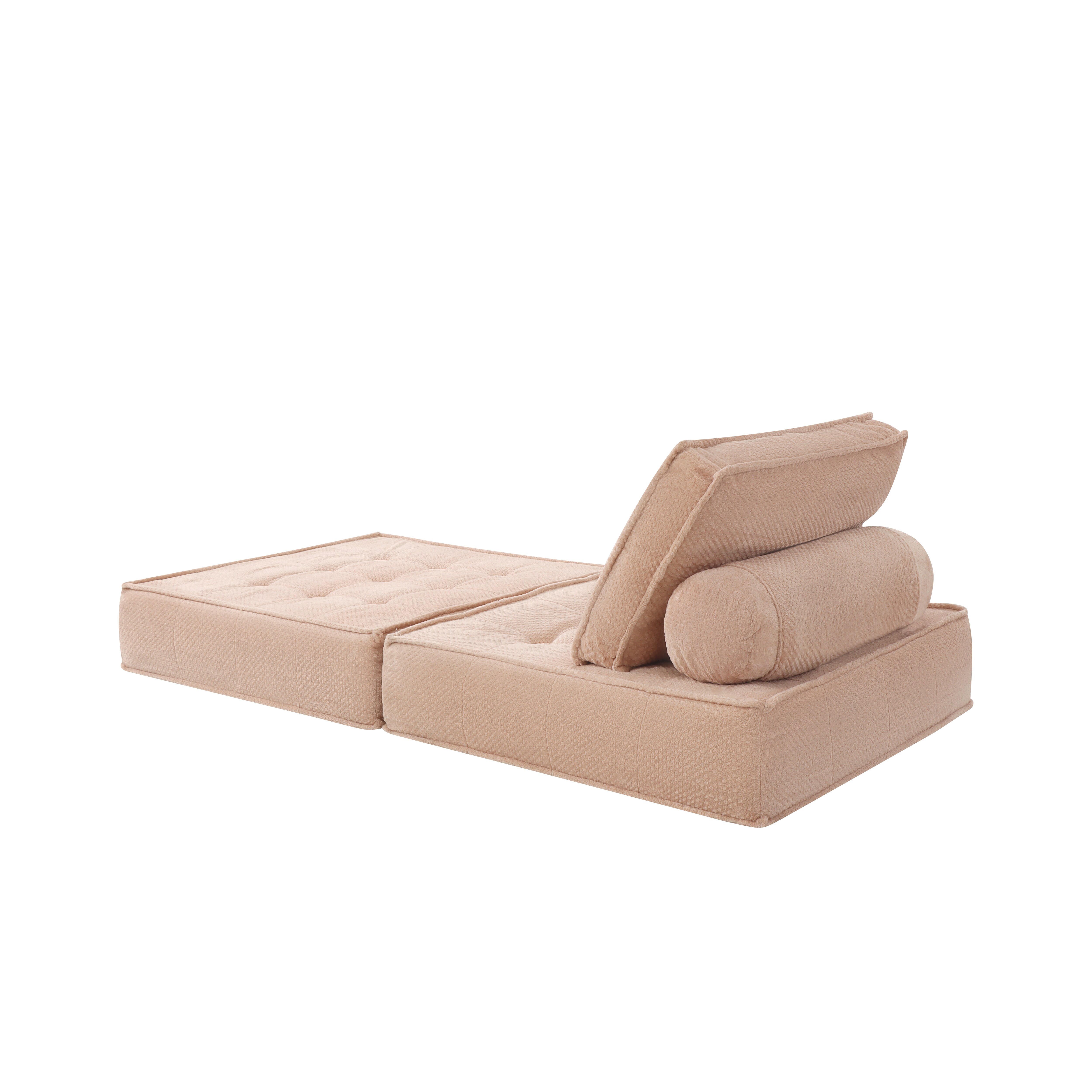66.9 Inch Modular Sofa, Single Seater, Double-layer Multi-combination, Skin-friendly Fabric, DIY Suitable For Living Rooms, Study Rooms, Bedrooms, And Other Spaces. PINK_maomaolike.com